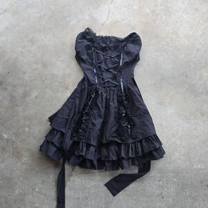 Dark Witchy Lolita Goth Lace Dress M